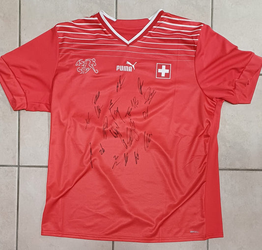 Schweiz Trikot- Wm 2022 mit Originalunterschriften